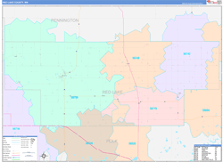 Red Lake County, MN Wall Map Color Cast Style 2024